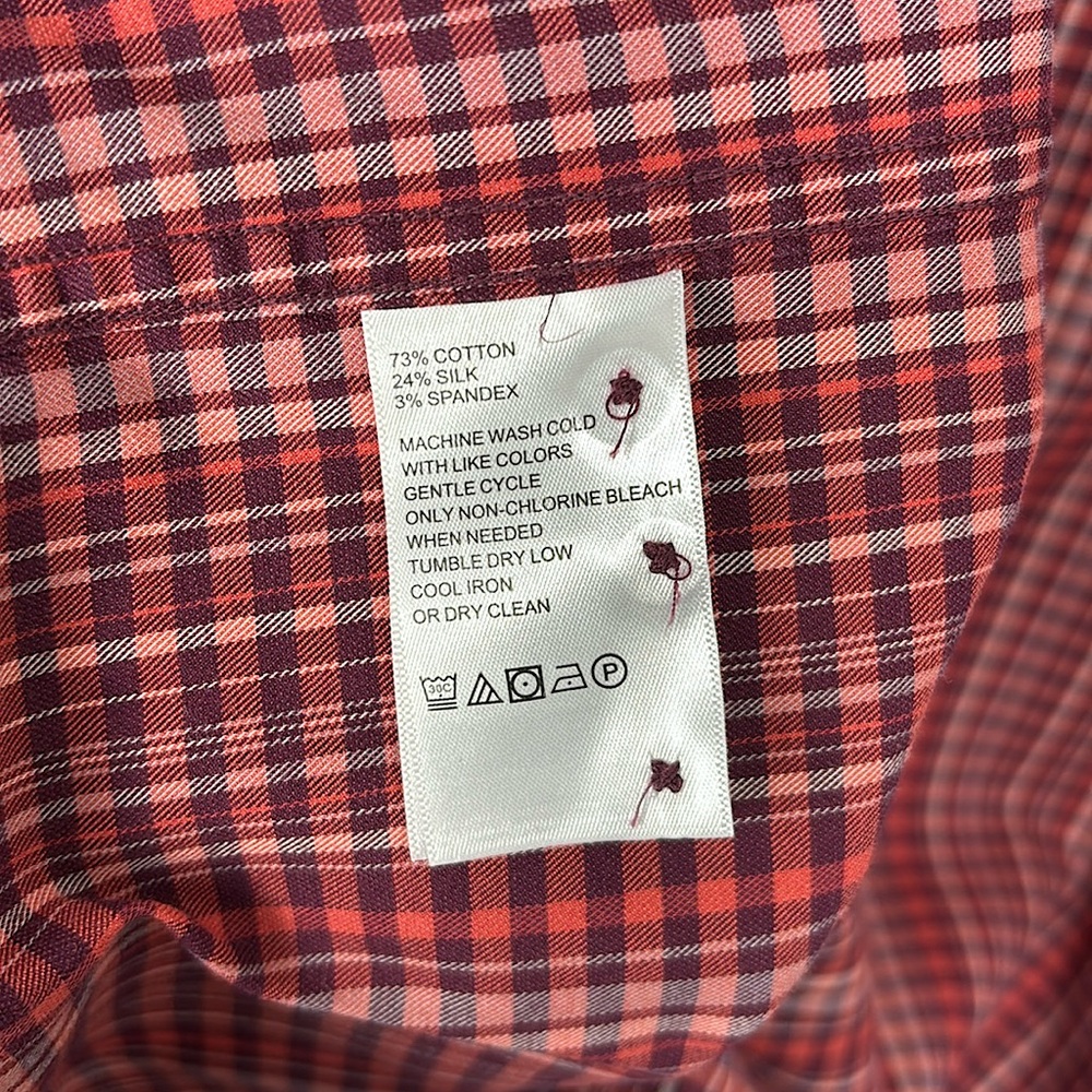 TOMMY BAHAMA button down men's shirt SIZE 2XLB COTTON 73% SILK 24% SPANDEX 3% - Picture 4 of 5